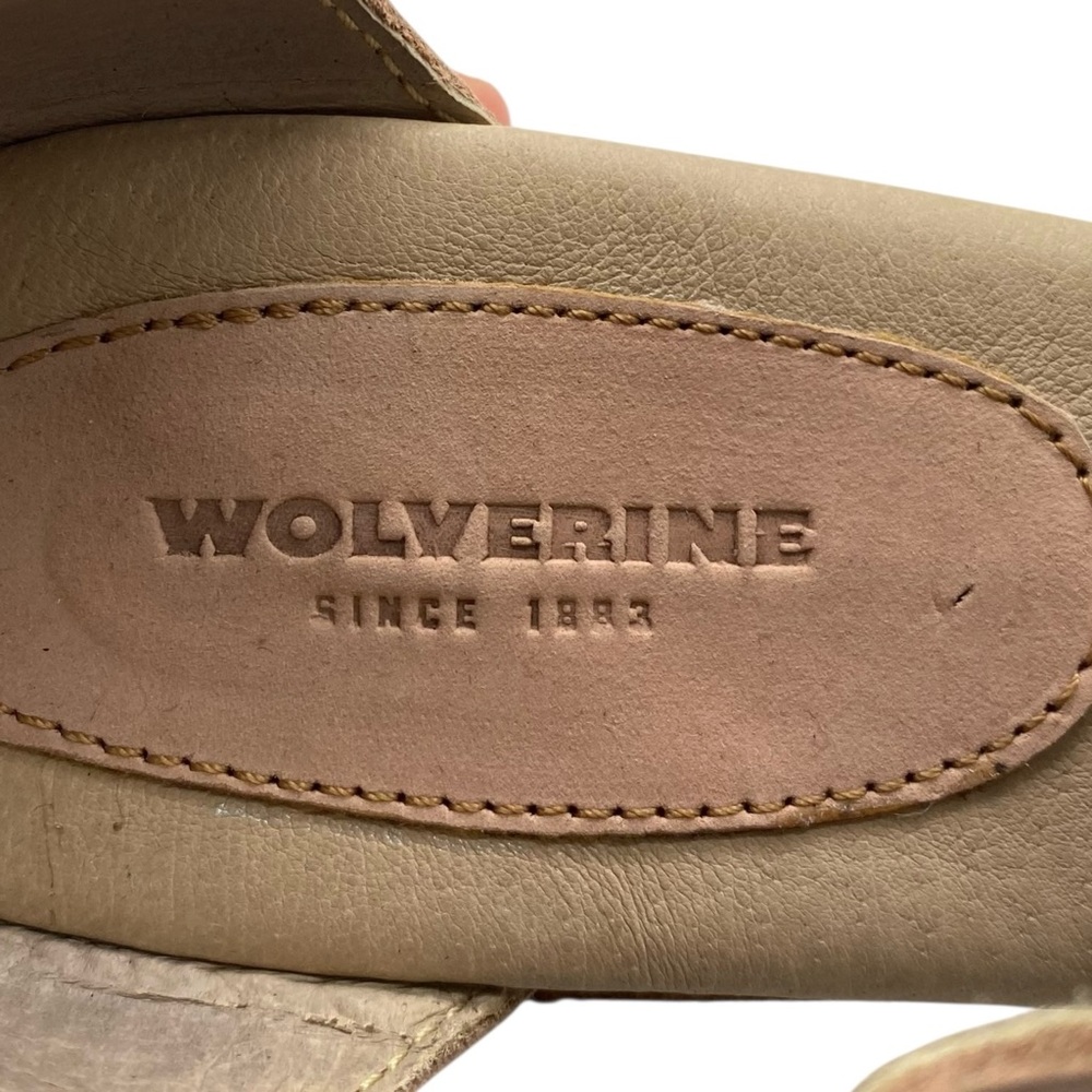 Wolverine Womens Shoes Leather Flats Size 7 Tan Sandals Casual Buckle Neutral - Picture 10 of 13